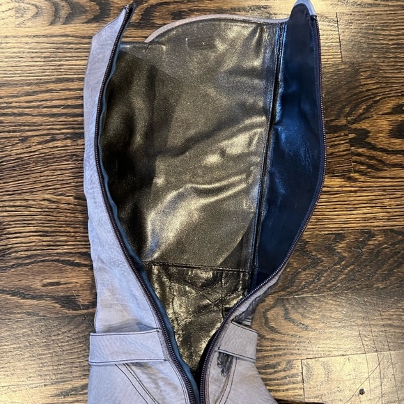 Napoleoni Womens  Gray Suede Knee High Boots Size 39‎ (8.5 US) Made In Italy - Picture 8 of 12